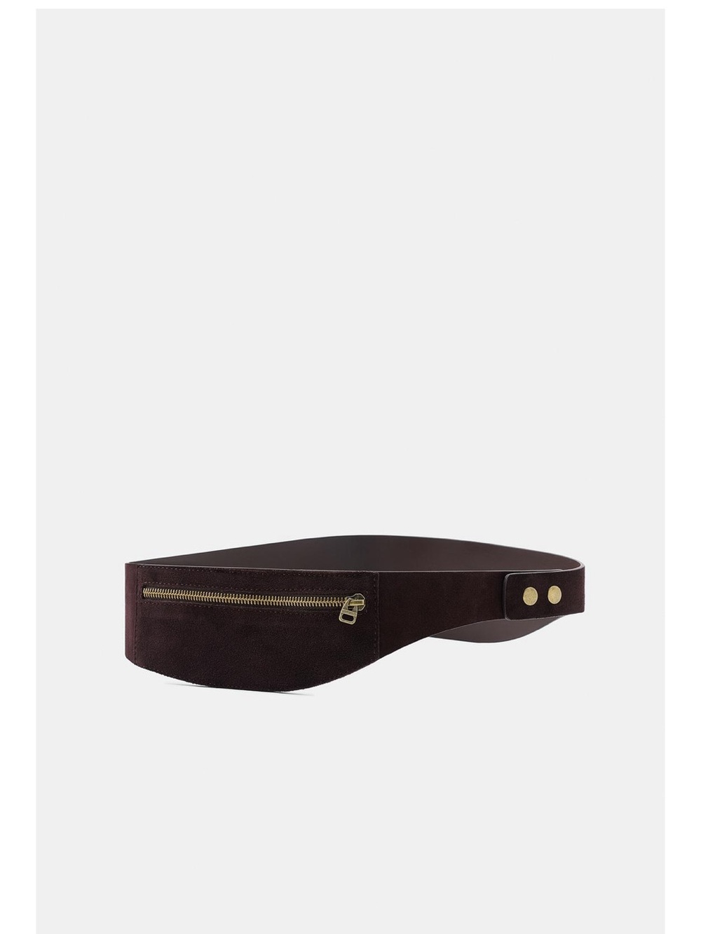 Men's Suede Waist Belt Bag - Dark Brown